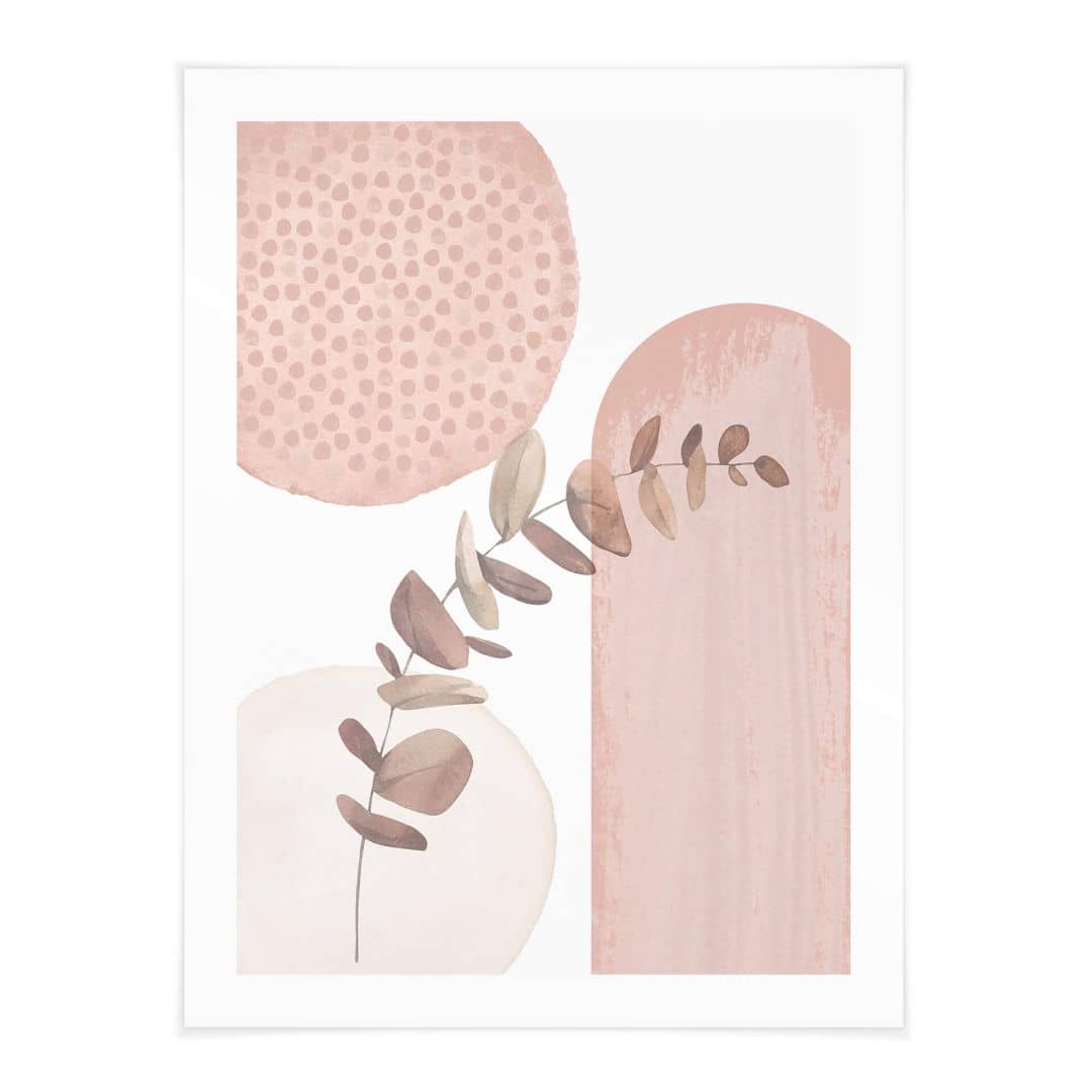 Kaeppel Poster Abstrakt - Moss - Boho in Rosa Kostenloser Versand international