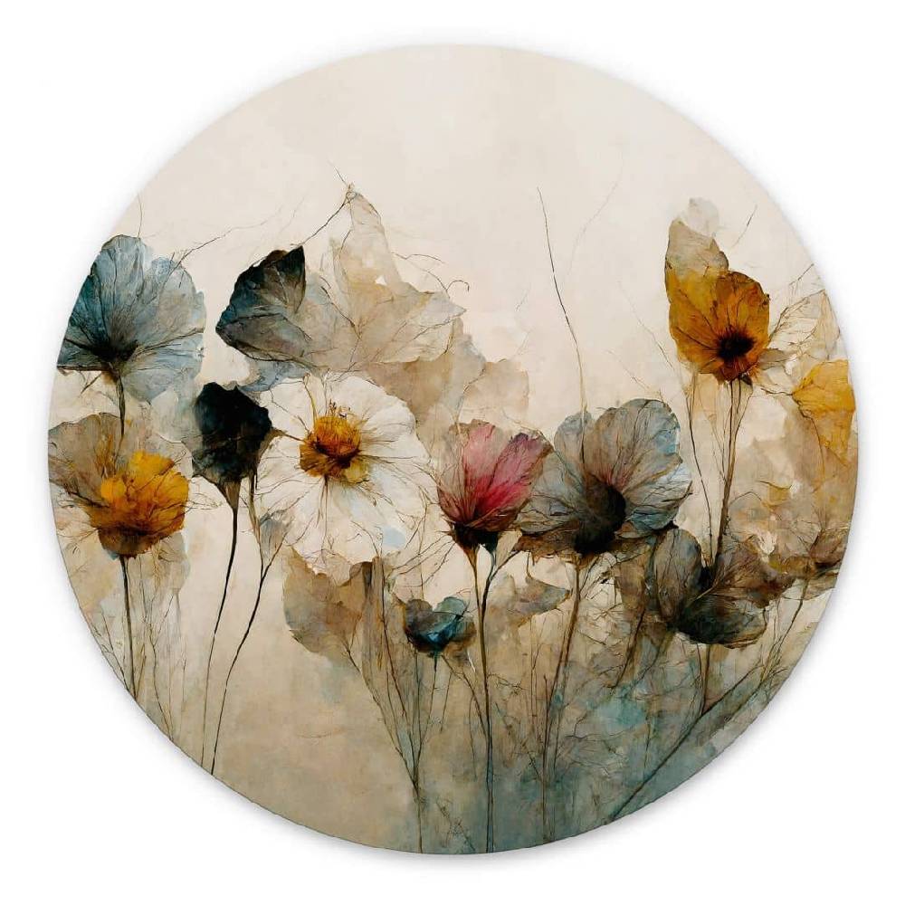 Kaeppel Wandbild Bouquet aus Trockenblumen - Alu-Dibond Rund - Treechild