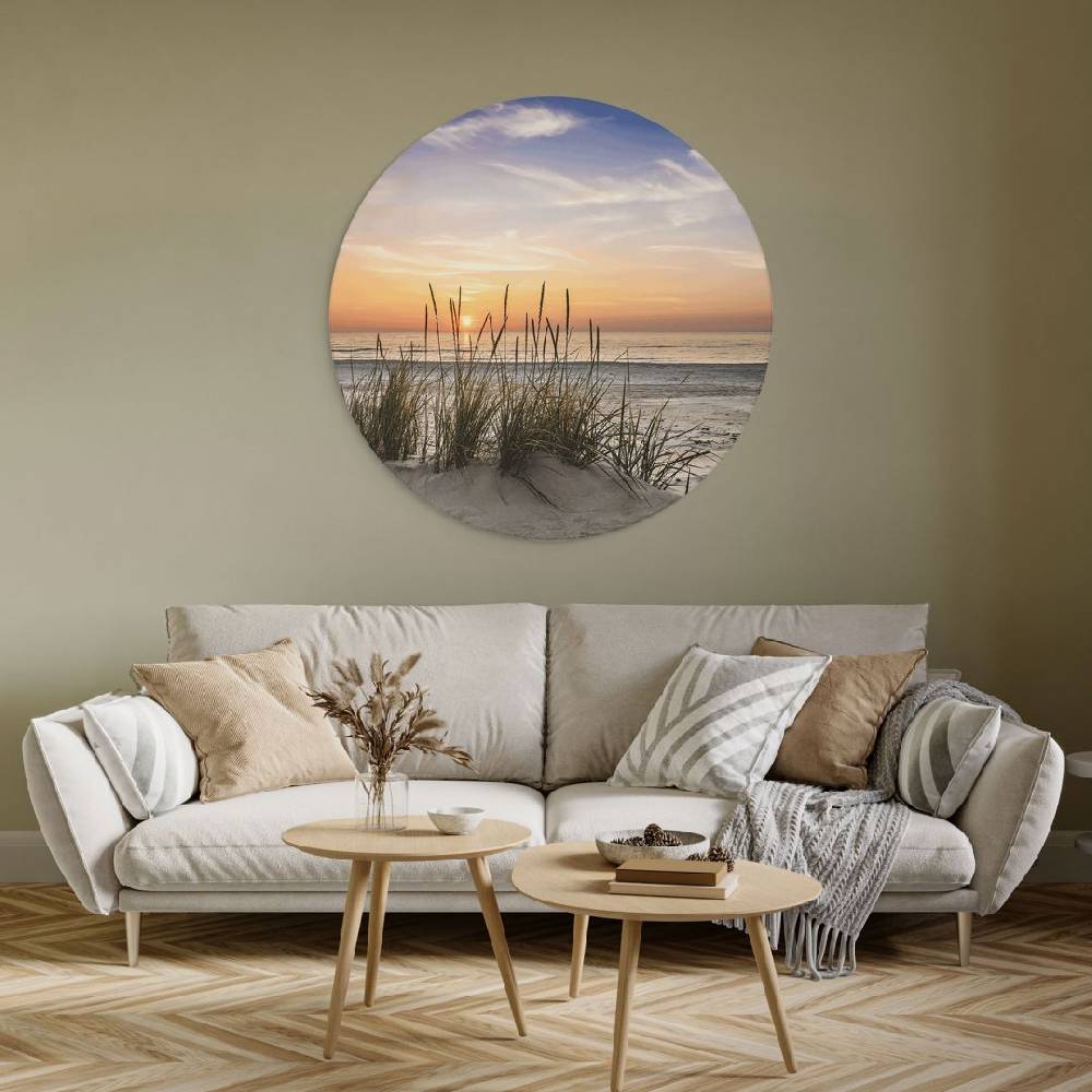 Kaeppel Wandbild Düne am Strand bei Sonnenuntergang - Alu-Dibond Rund Hotsell