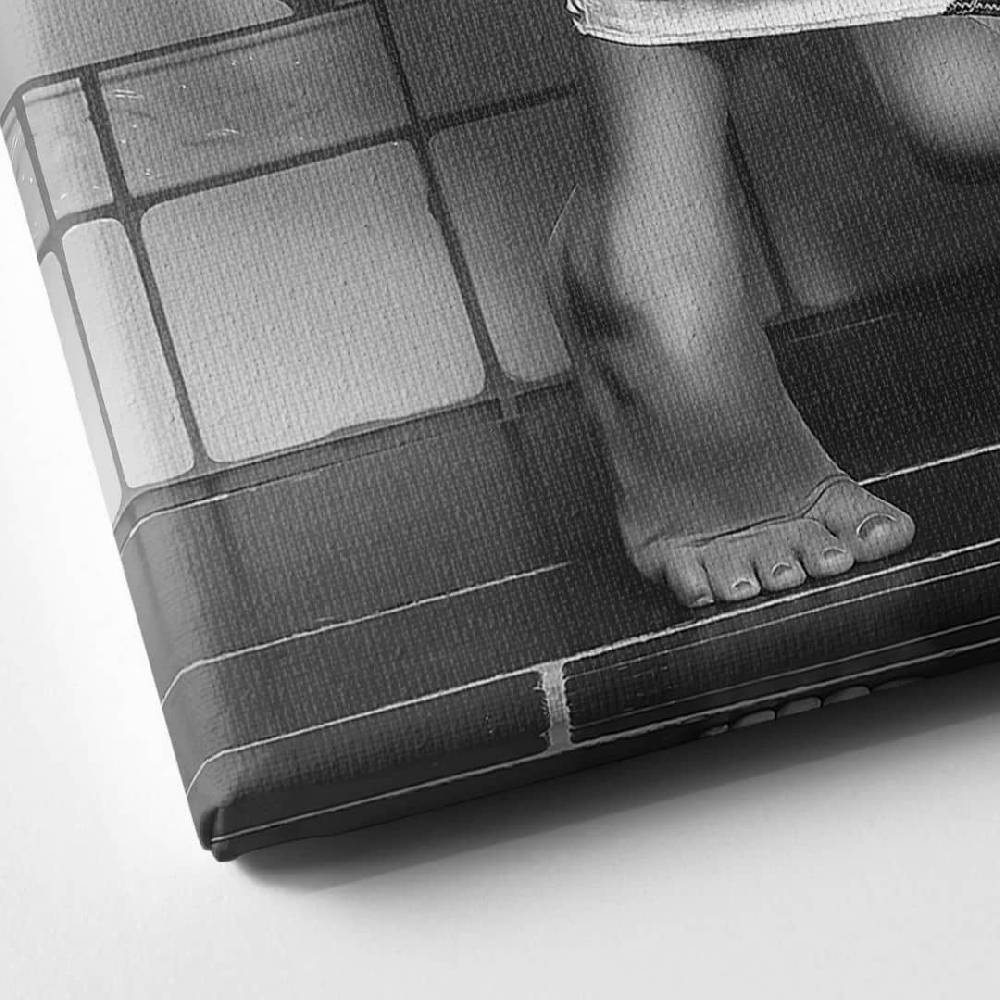 Kaeppel Leinwandbild gNo - Multitasking schwarz-weiß Online Shopping