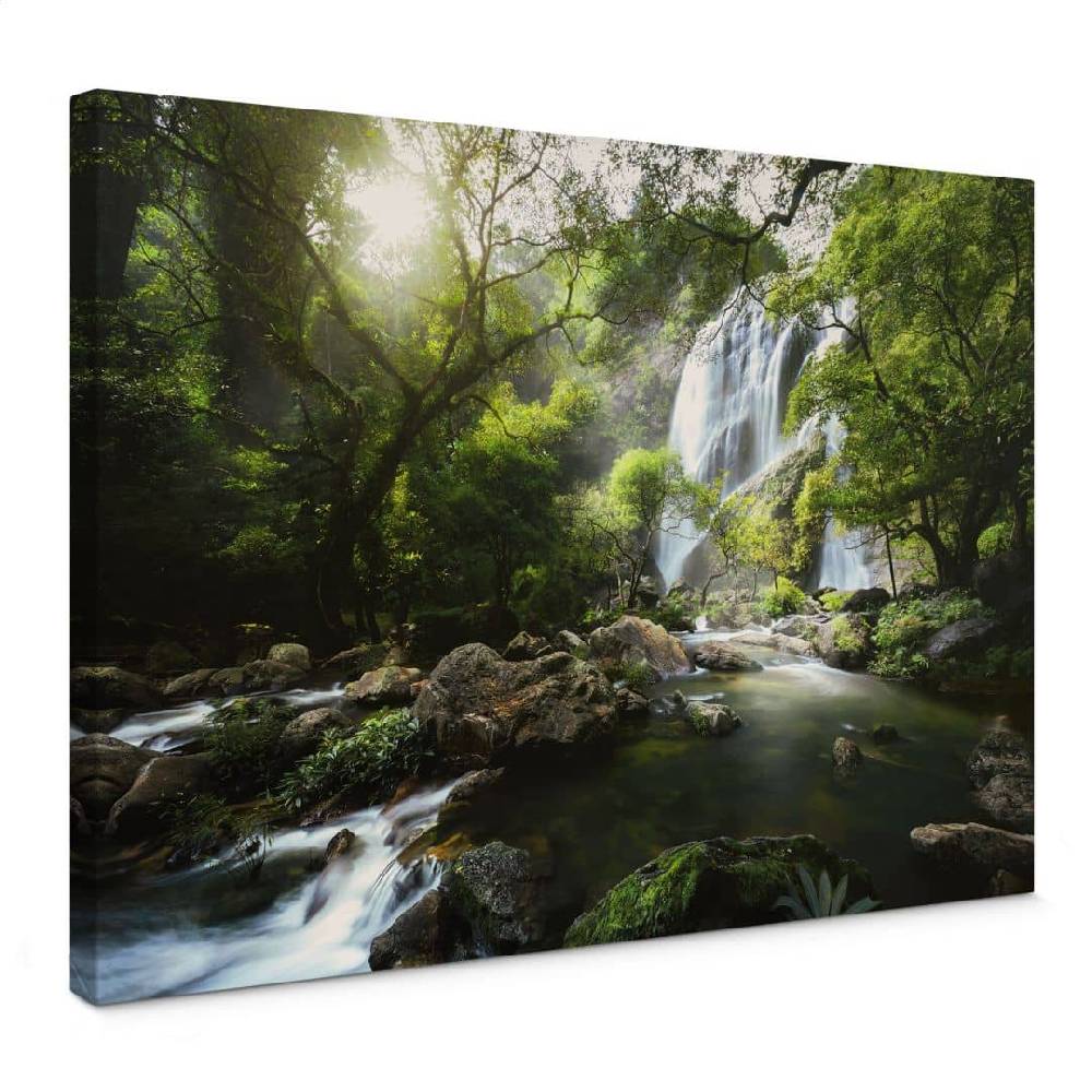 Kaeppel Leinwandbild Wasserfall im Wald - Naturfotografie - Foto Zeitlich begrenztes Angebot