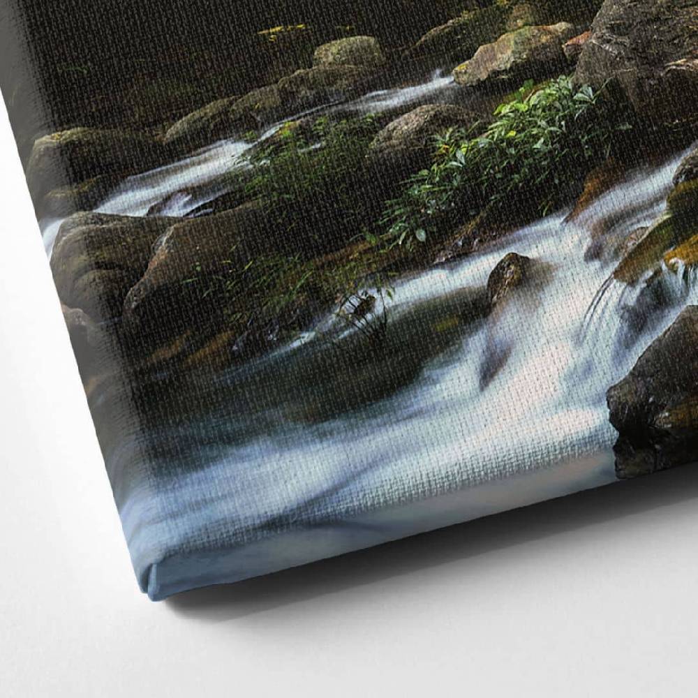 Kaeppel Leinwandbild Wasserfall im Wald - Naturfotografie - Foto Zeitlich begrenztes Angebot
