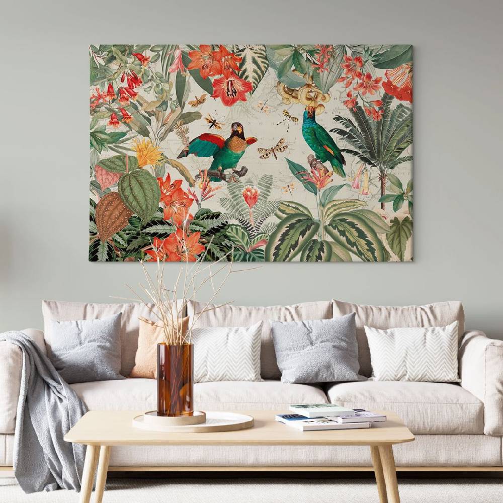 Kaeppel Leinwandbild Exotischer Dschungel mit Papageien - UN Designs Blitzangebot