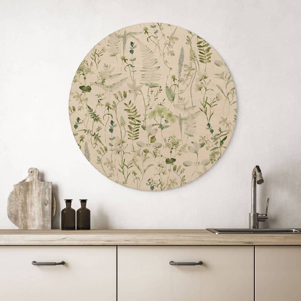 Kaeppel Holzbild Kräuter und Wildblumen - UN Designs - Rund Tägliche Deals
