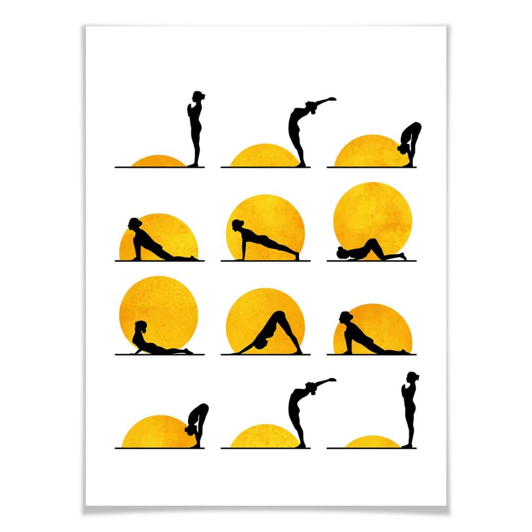 Kaeppel Poster Kubistika - Yoga Der Sonnengruß Letzte 3 Tage