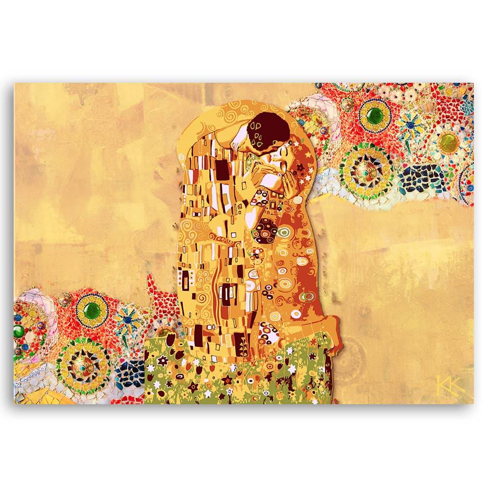 Kaeppel Leinwandbild, Klimt Erfüllung einer Frau Abstrakt Speichern exportieren
