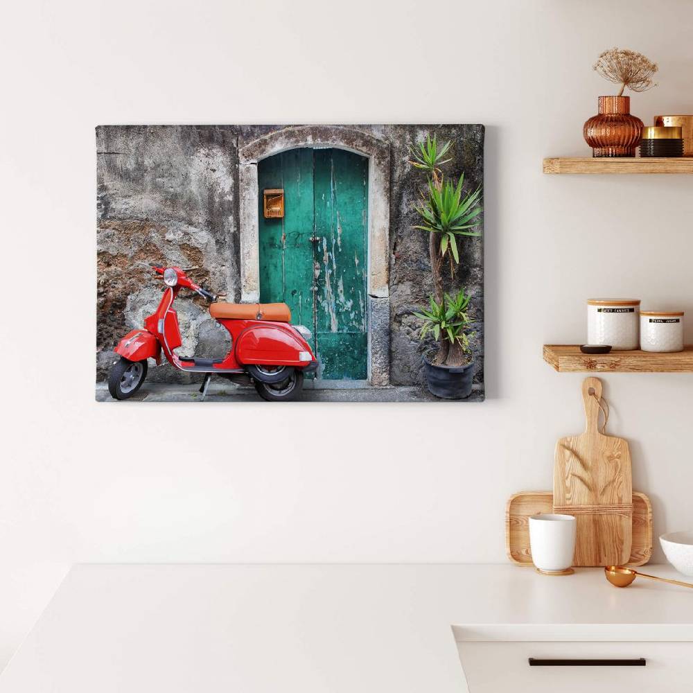 Kaeppel Leinwandbild Red Scooter Rabatt