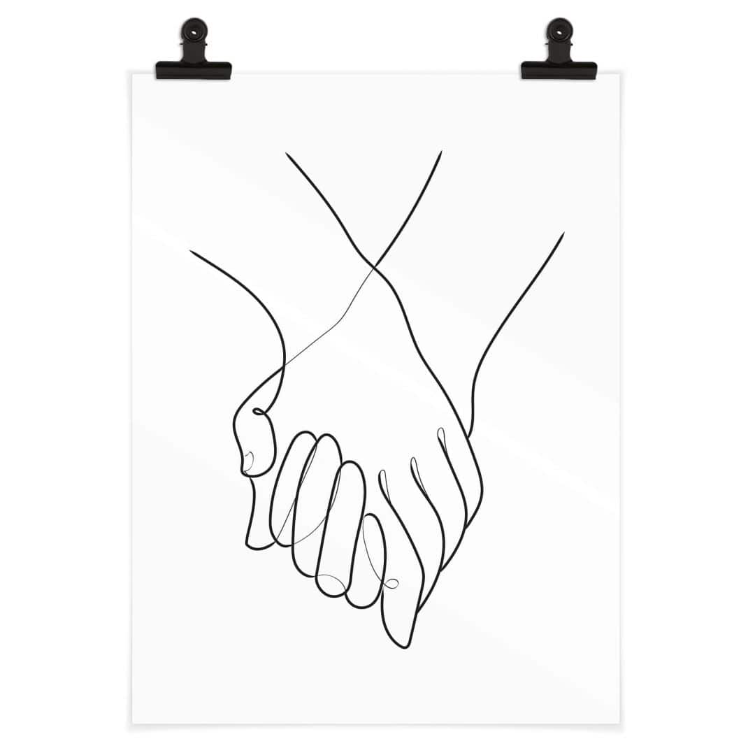 Kaeppel Poster 1X Studio - Line Art Hand in Hand Günstig kaufen