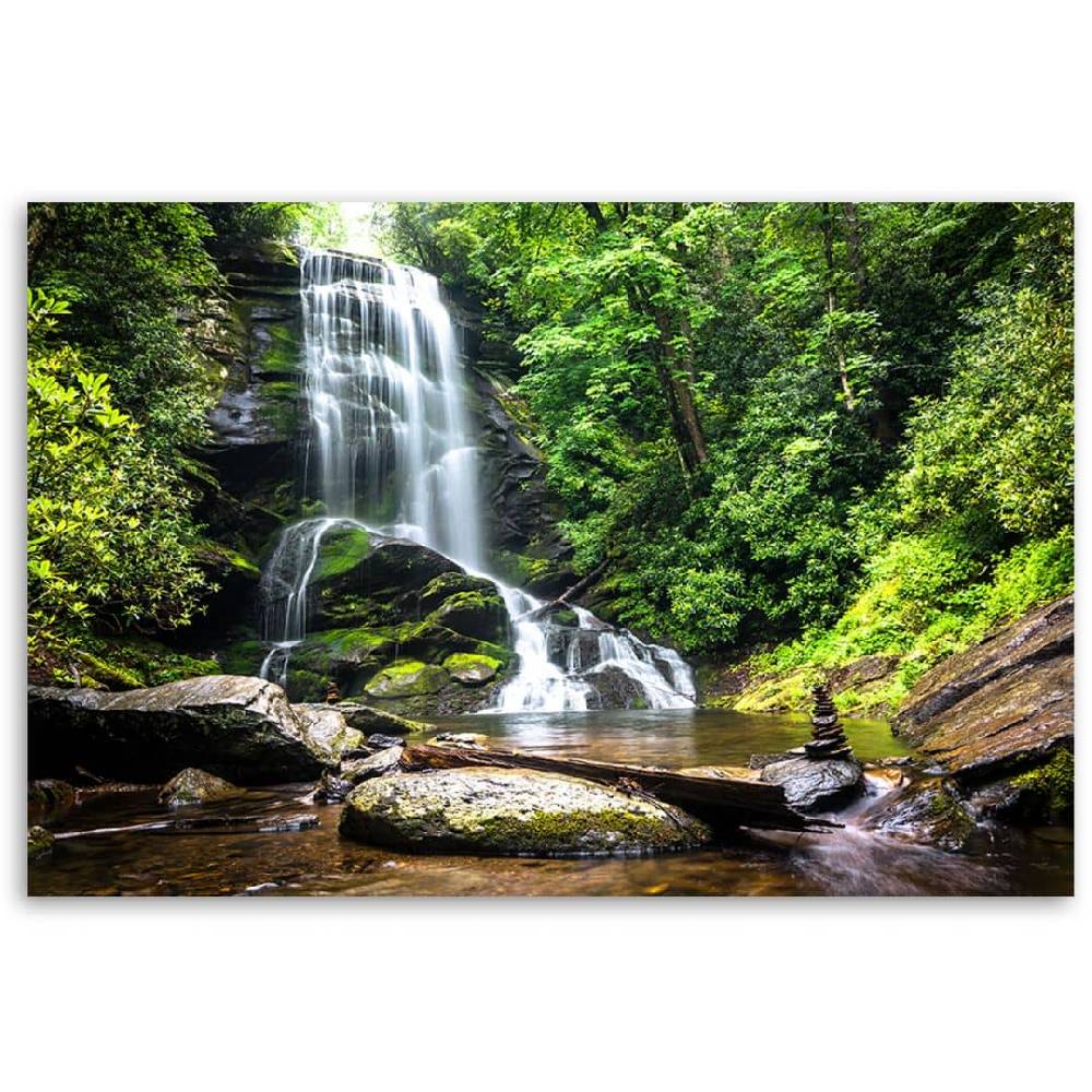 Kaeppel Leinwandbild, Wasserfall im grünen Wald Flash Sale