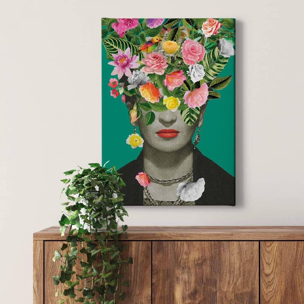 Kaeppel Leinwandbild Frida Floral Studio - Portrait Frida Vatertagsangebot