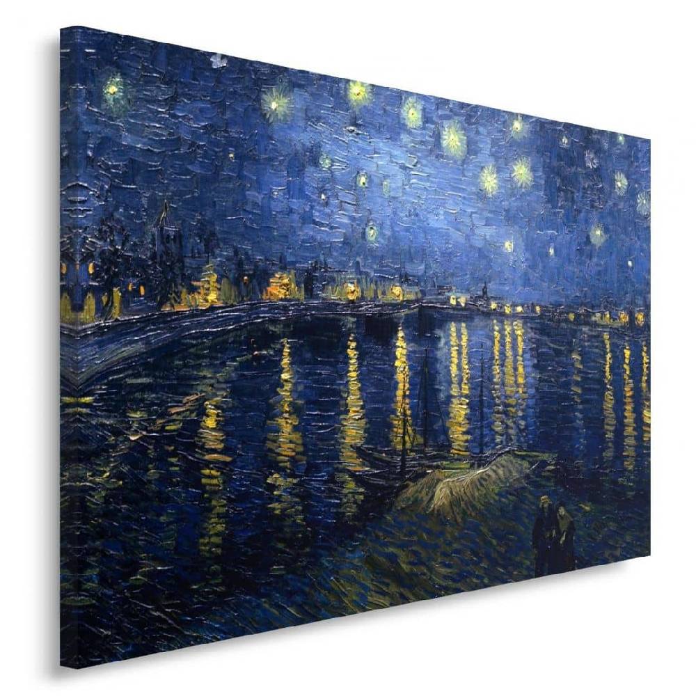 Kaeppel Leinwandbild, Reproduktion eines Gemäldes von V. van Gogh - Sternennacht über der Rhône