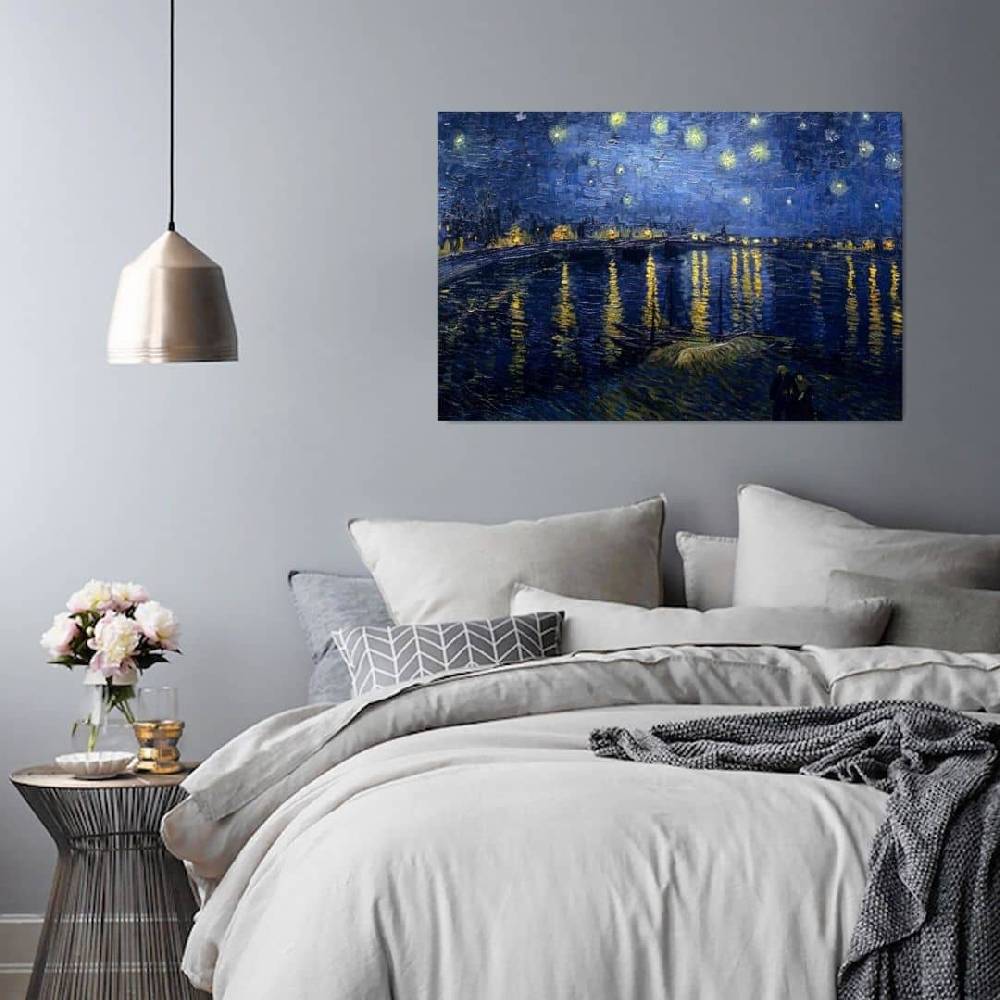 Kaeppel Leinwandbild, Reproduktion eines Gemäldes von V. van Gogh - Sternennacht über der Rhône Saisonale Angebote