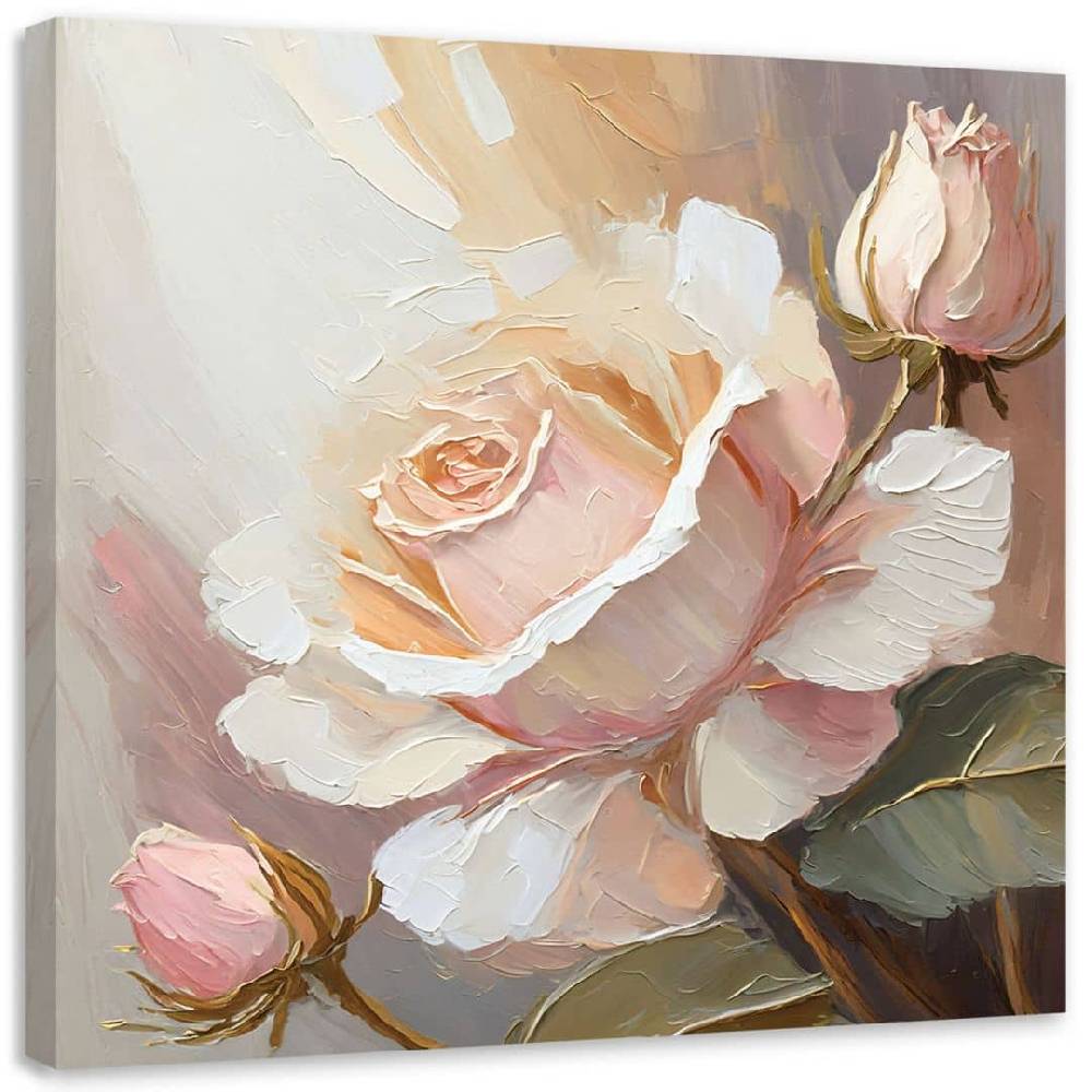Kaeppel Leinwandbild, Handgemalte Rose Tiefpreis