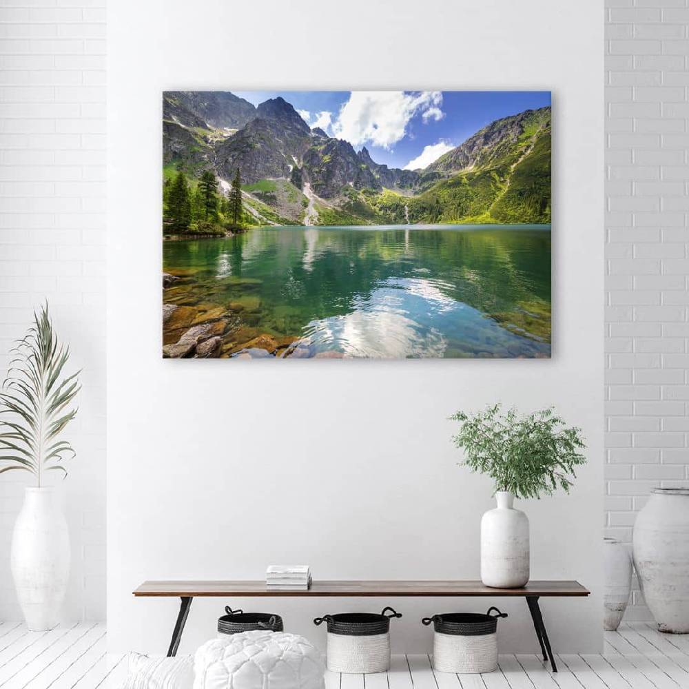 Kaeppel Leinwandbild, Mountain Lake Trees Natura Super Sparpreis