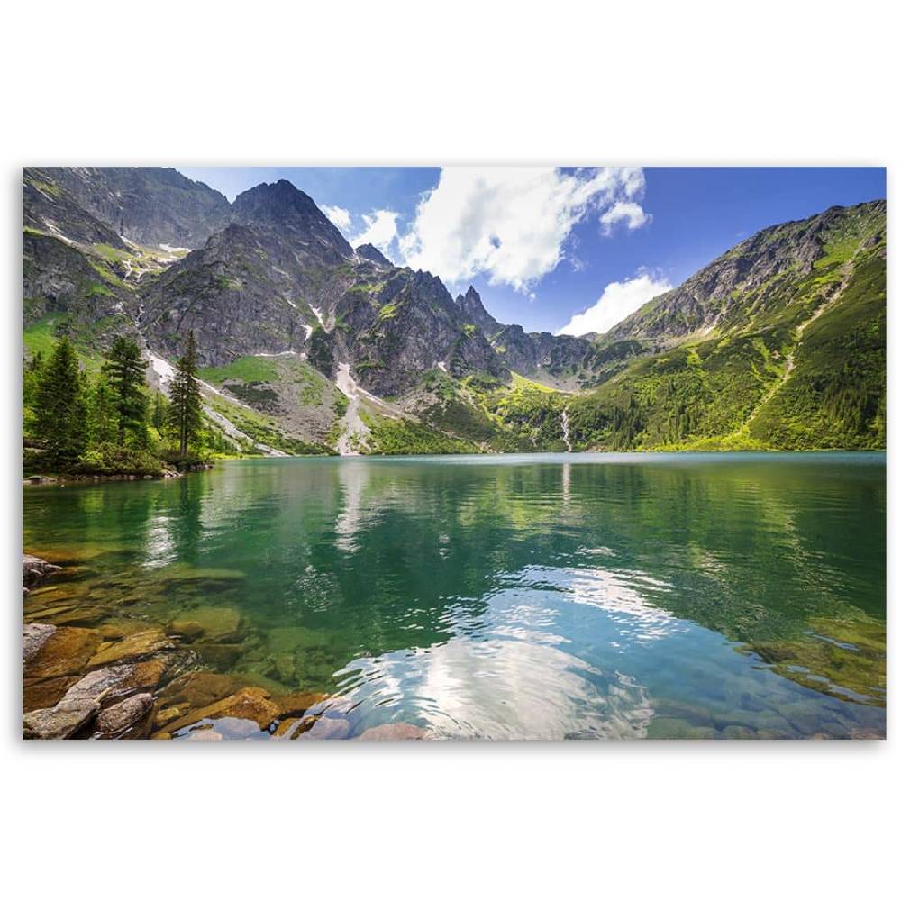 Kaeppel Leinwandbild, Mountain Lake Trees Natura Super Sparpreis