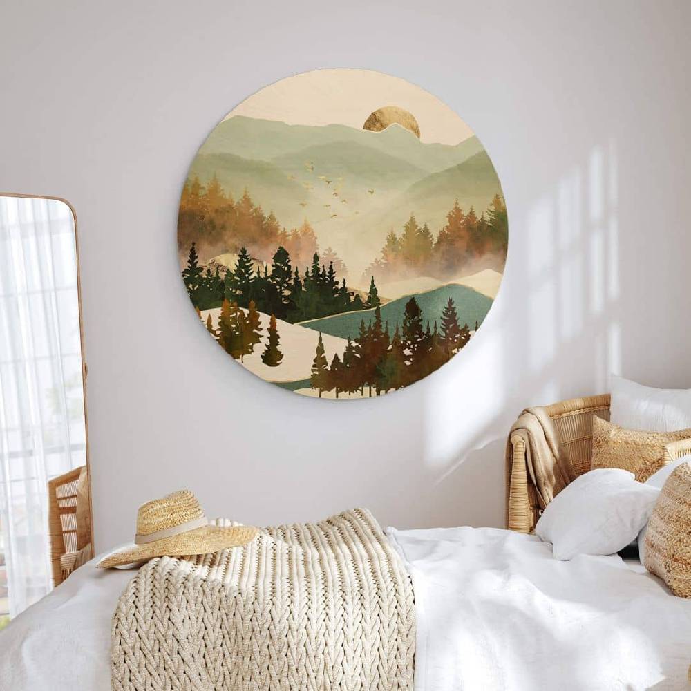 Kaeppel Holzbild SpaceFrog Designs - Herbstmorgen - Rund Wochenangebot