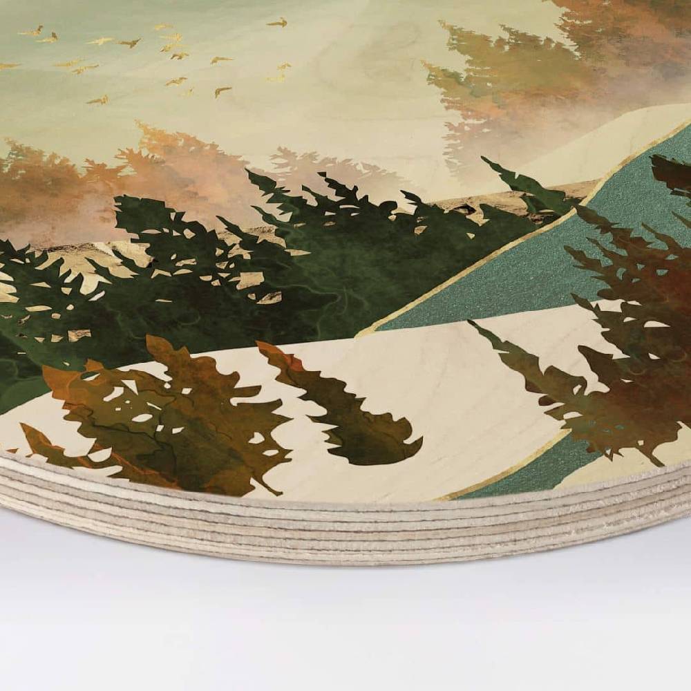 Kaeppel Holzbild SpaceFrog Designs - Herbstmorgen - Rund Wochenangebot