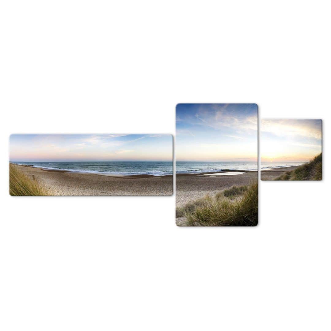 Kaeppel Glasbild Strandpanorama (3-teilig) Sonderangebot der Fabrik
