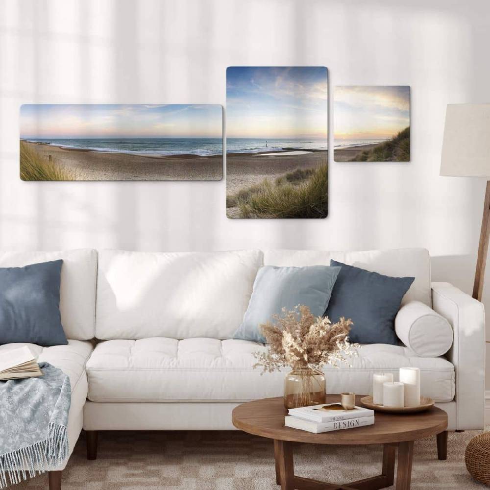Kaeppel Glasbild Strandpanorama (3-teilig) Sonderangebot der Fabrik