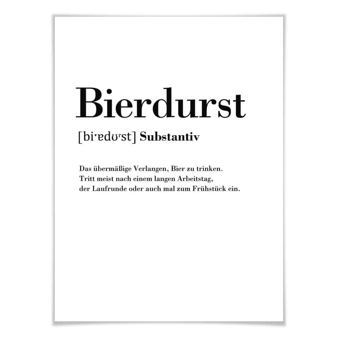 Kaeppel Poster Grammatik - Bierdurst 50% Rabatt mit kostenlosem Versand