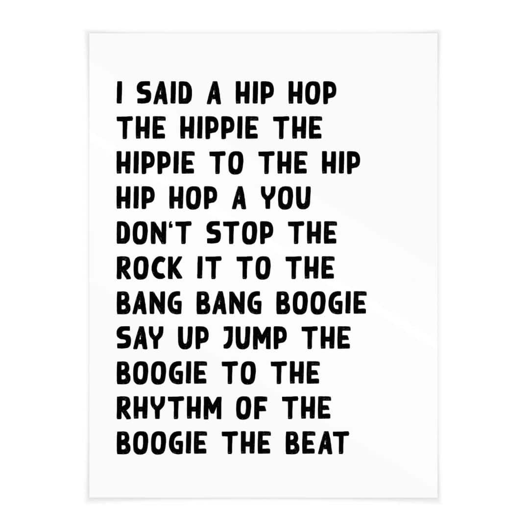 Kaeppel Poster Songtext I said a hip hop Fabrikpreis