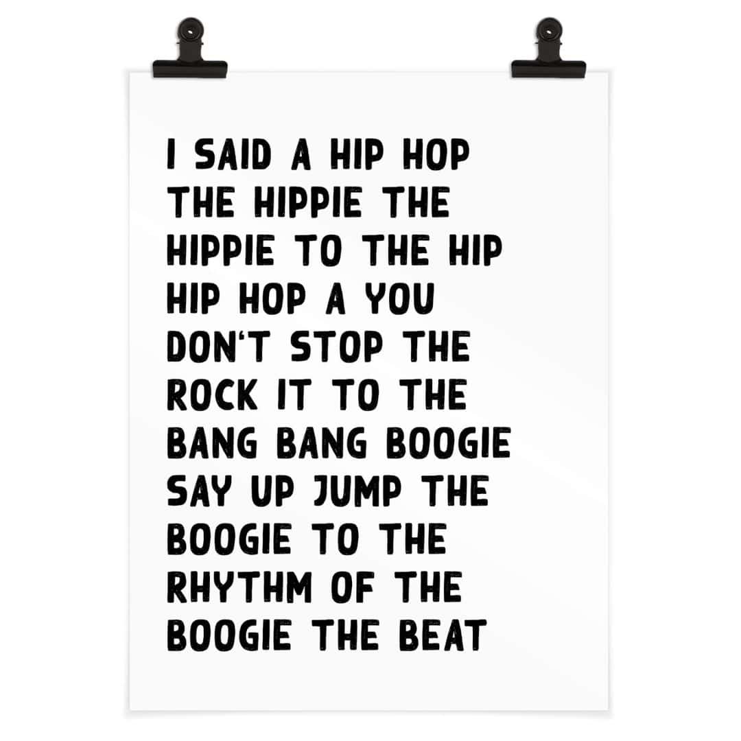 Kaeppel Poster Songtext I said a hip hop Fabrikpreis
