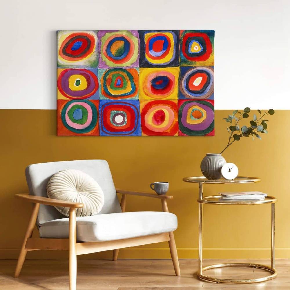 Kaeppel Leinwandbild Kandinsky - Farbstudie Quadrate und konzentrische Ringe Saisonschlussverkauf