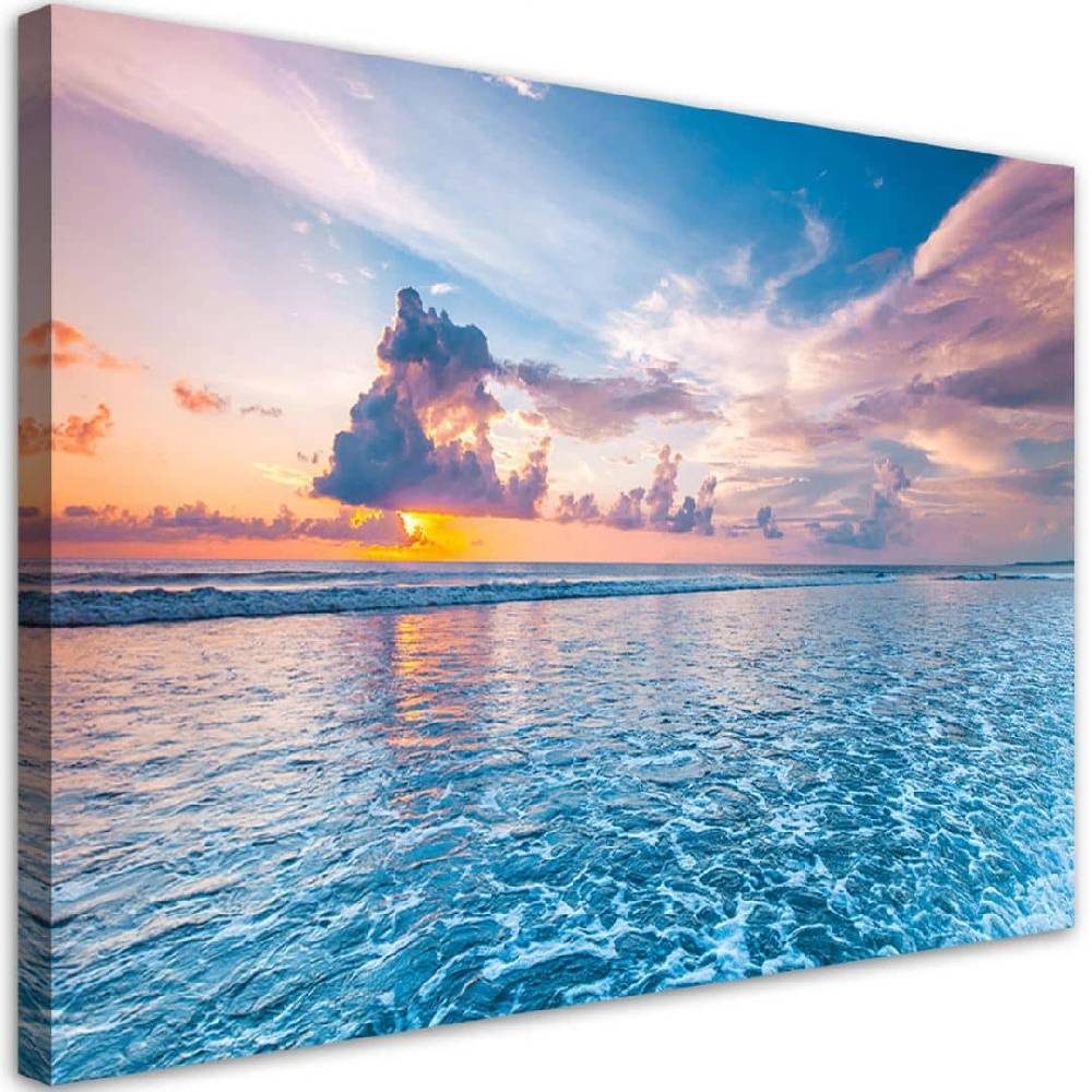 Kaeppel Leinwandbild, Sonnenuntergang am Meer