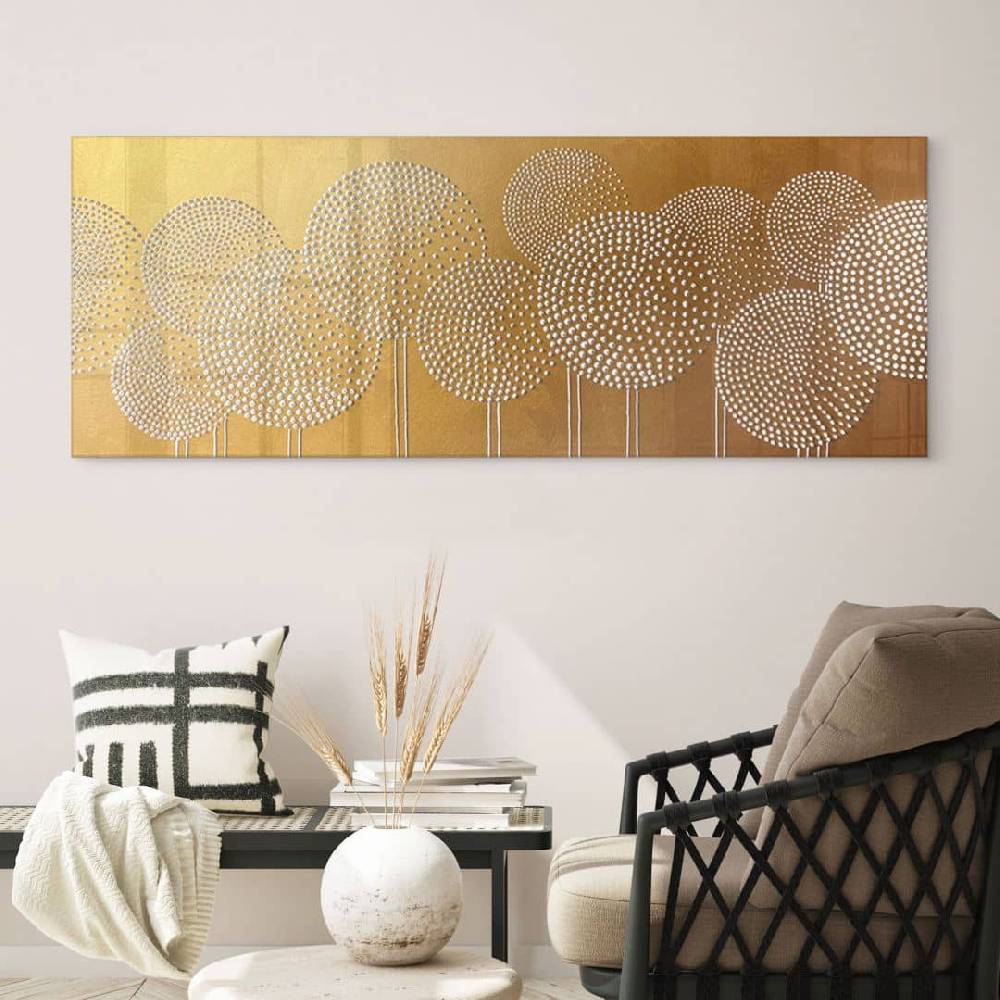 Kaeppel Acrylglasbild Blumen aus weißen Perlen - Grande - Panorama Bestseller
