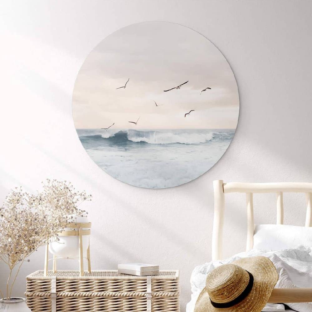 Kaeppel Wandbild Sisi & Seb - Magischer Abendhimmel am Meer - Alu-Dibond Rund Kauf eins, bekomm eins gratis