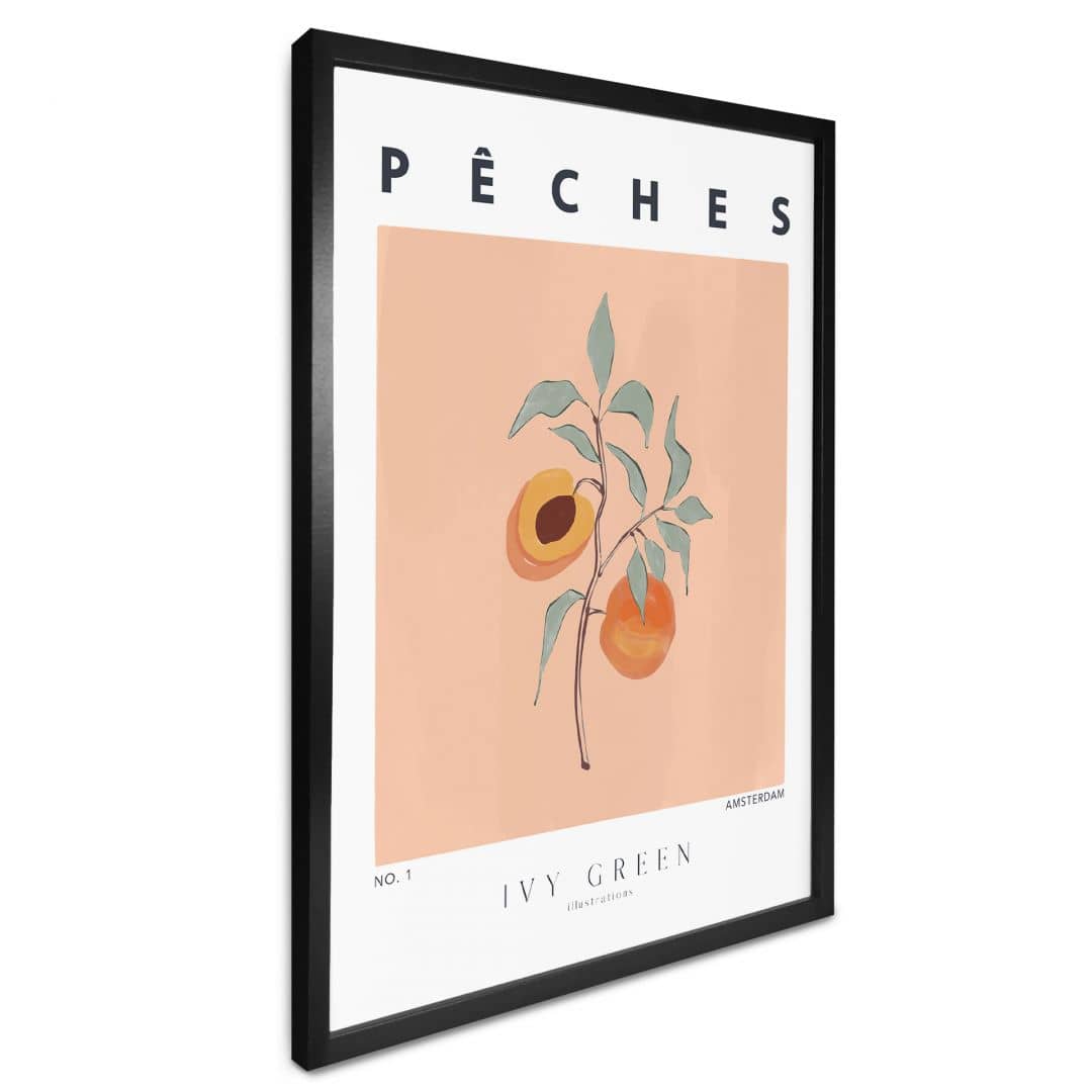 Kaeppel Poster Saftige Pfirsiche - Ivy Green Illustration Letzte 3 Tage