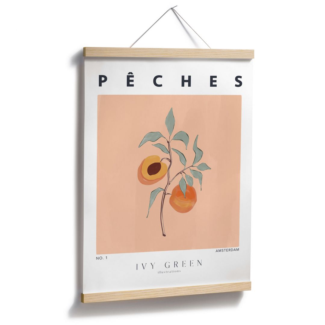 Kaeppel Poster Saftige Pfirsiche - Ivy Green Illustration Letzte 3 Tage
