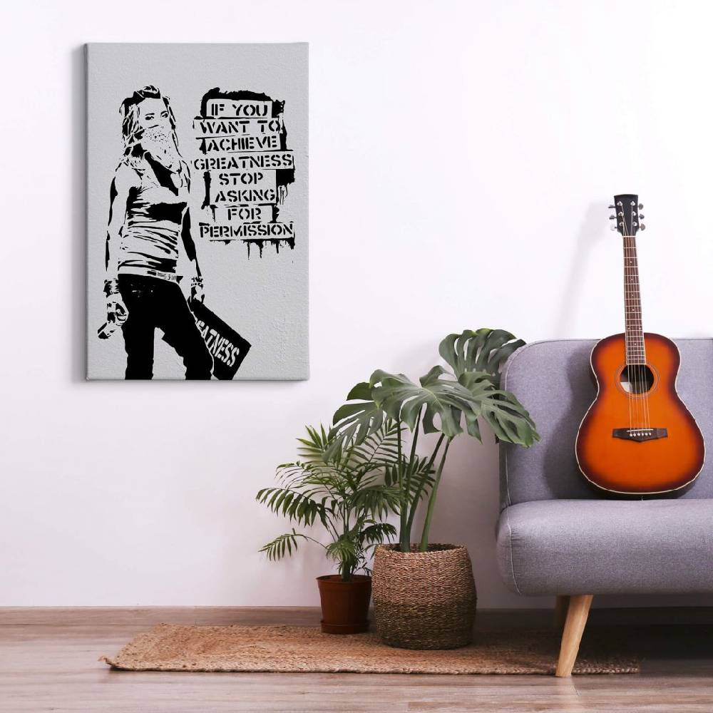 Kaeppel Leinwandbild Banksy - Achieve Greatness Letzte 2 Tage