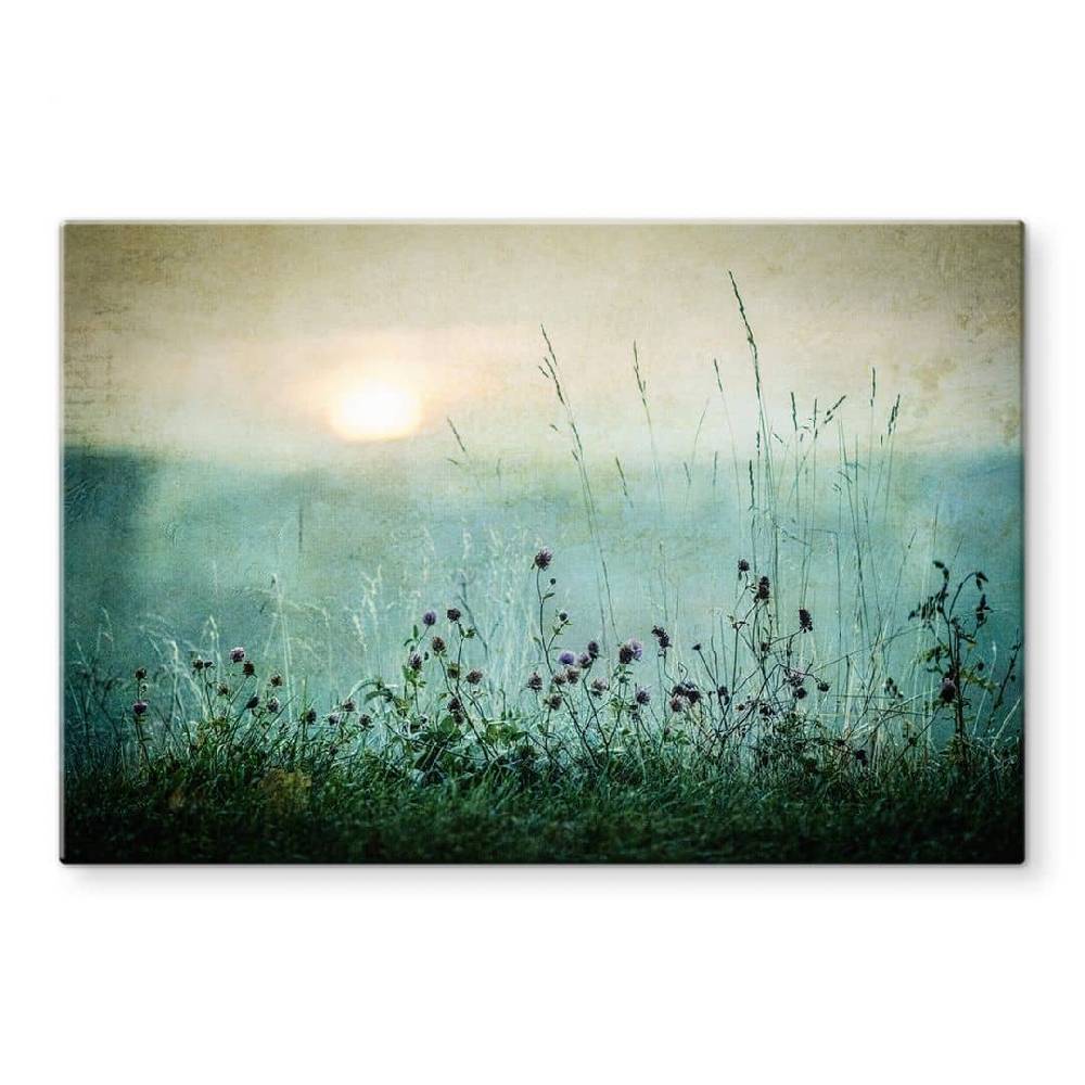Kaeppel Glasbild Landschaft - Taubedeckter Sonnenaufgang - Kværnstrøm