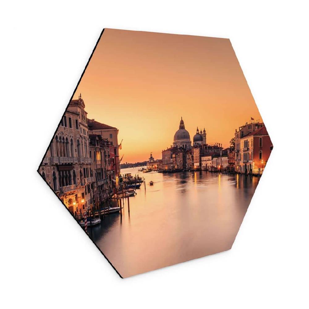 Kaeppel Hexagon-Wandbild Sonnenuntergang in Venedig - Hexagon - Zhang