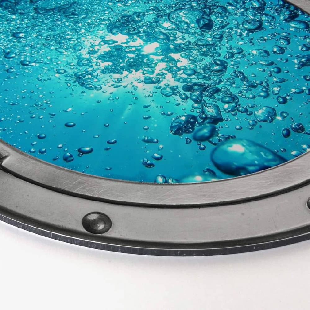 Kaeppel Alu-Dibond 3D-Optik Bullauge - Sound of a Ocean - Rund 50% Rabatt für begrenzte Zeit