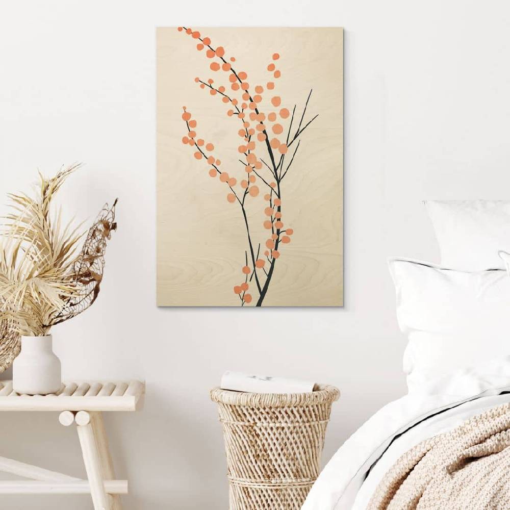 Kaeppel Holzbild Pfirsichfarbene Kirschblüten - Kubistika Fabrik Onlineshop