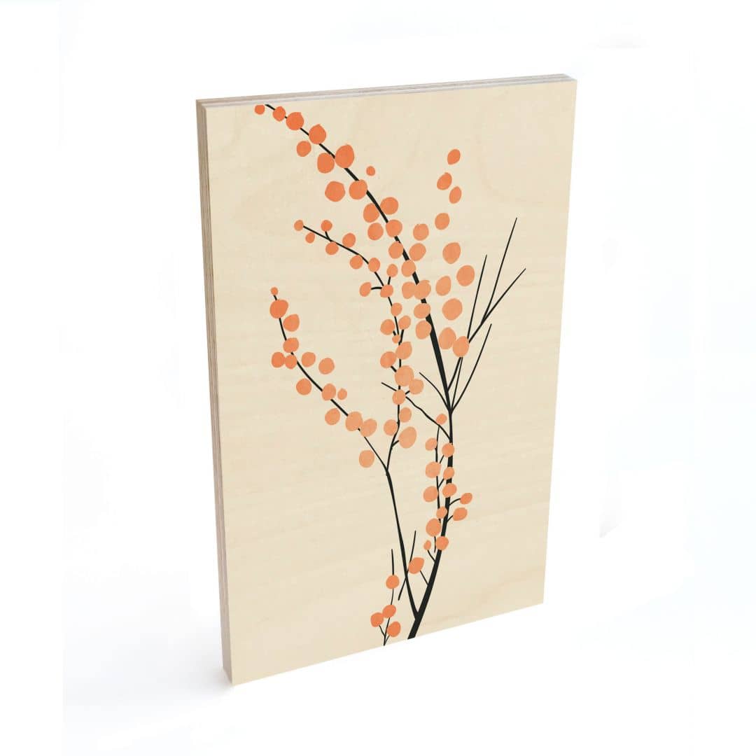 Kaeppel Holzbild Pfirsichfarbene Kirschblüten - Kubistika Fabrik Onlineshop