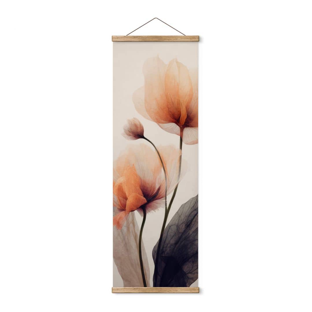 Kaeppel Stoffbild mit Blumen - Zarte Blüten Panorama - Treechild