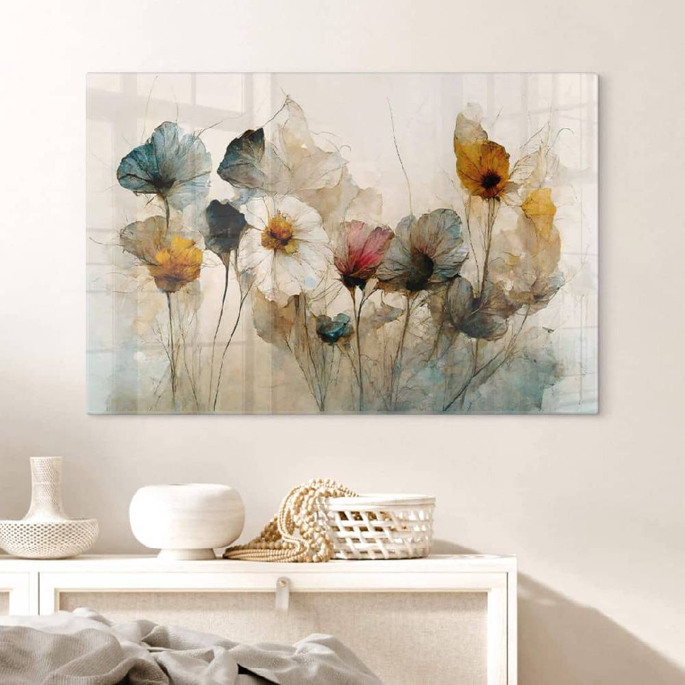 Kaeppel Glasbild Floral - Bouquet aus Trockenblumen - Treechild Jubiläumsangebot