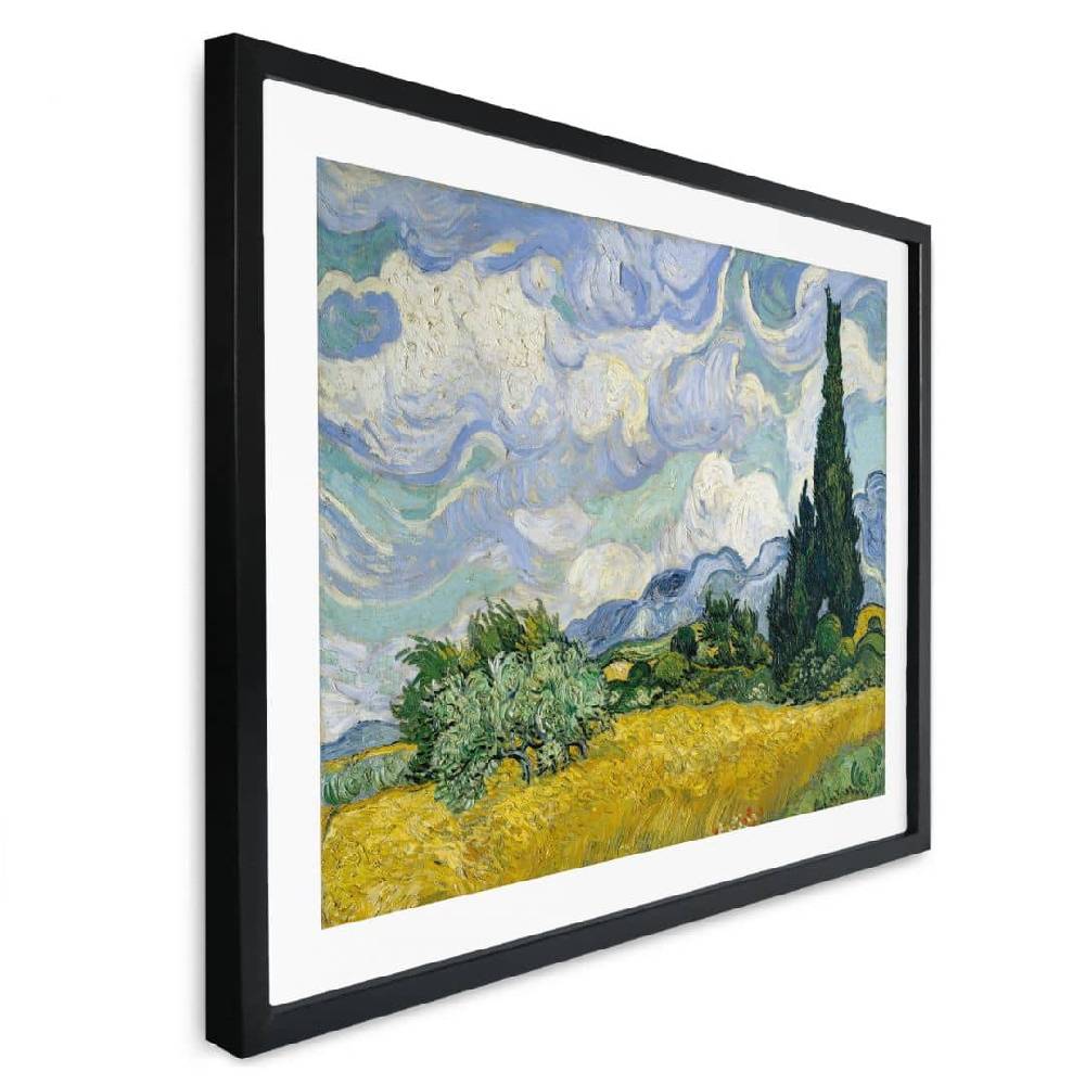 Kaeppel Poster van Gogh - Weizenfeld mit Zypressen Kauf eins, bekomm eins gratis