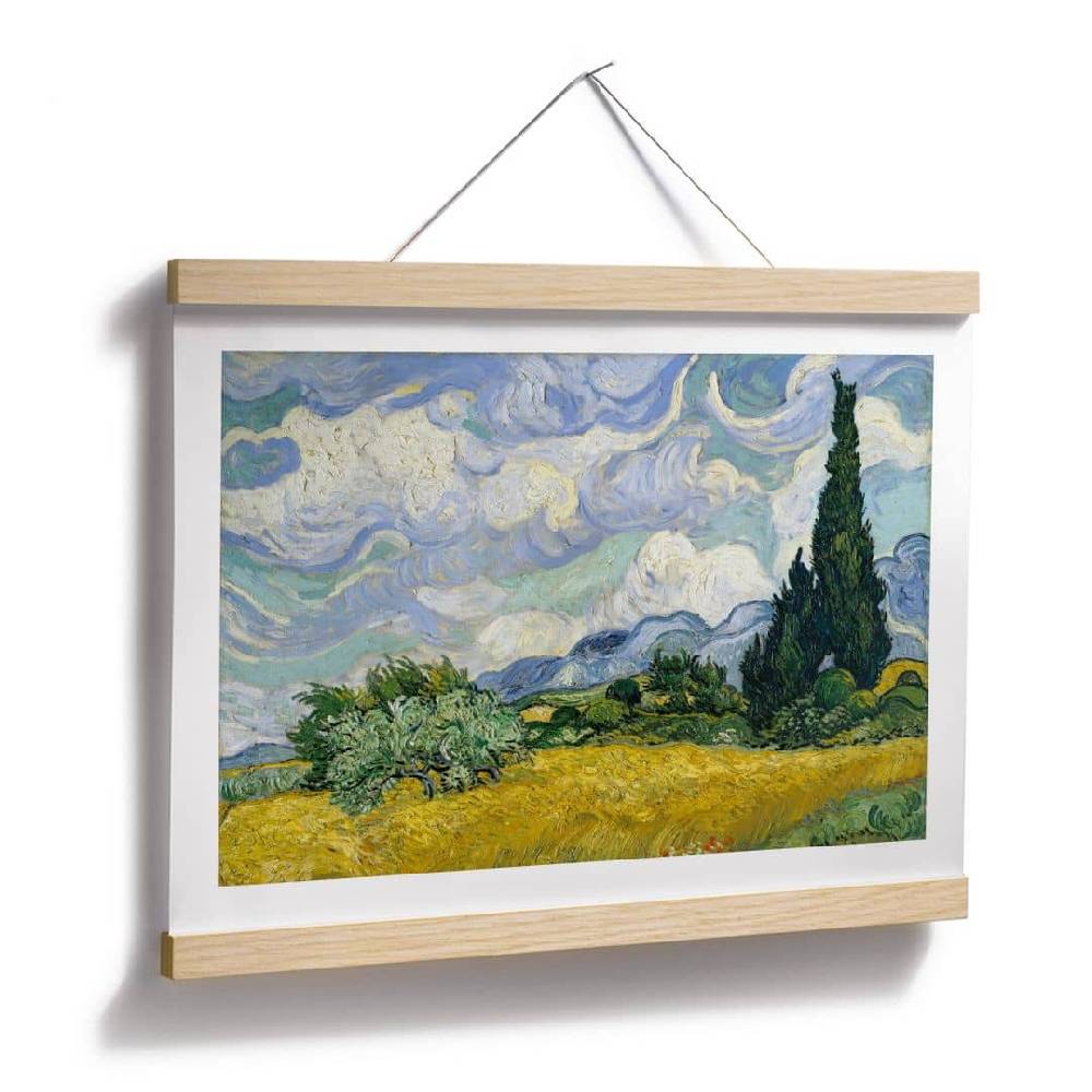 Kaeppel Poster van Gogh - Weizenfeld mit Zypressen Kauf eins, bekomm eins gratis