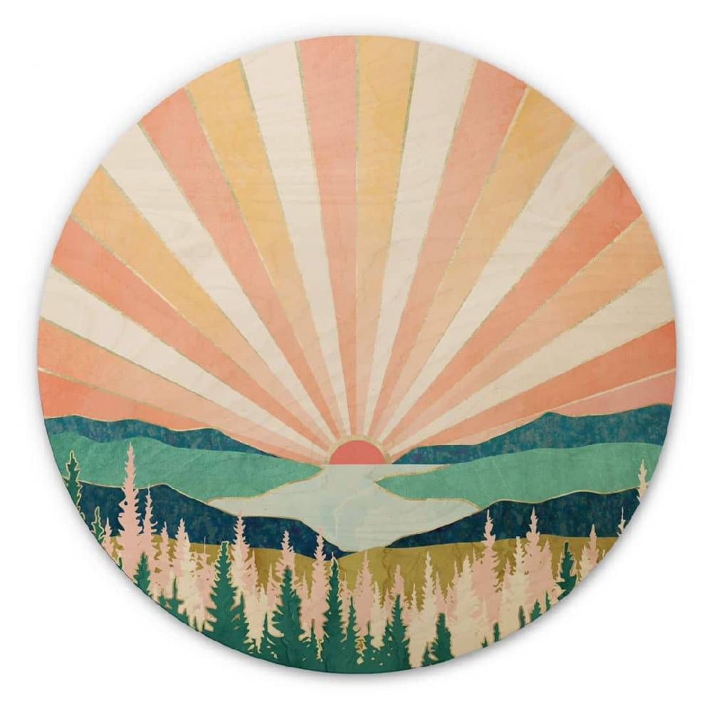 Kaeppel Holzbild SpaceFrog Designs - Retro Sommer - Rund Bis zu 65% Rabatt