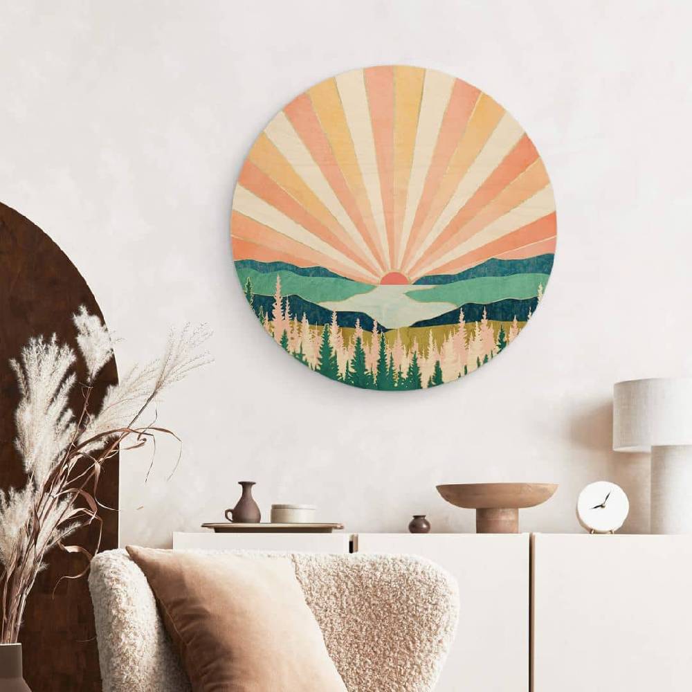 Kaeppel Holzbild SpaceFrog Designs - Retro Sommer - Rund Bis zu 65% Rabatt
