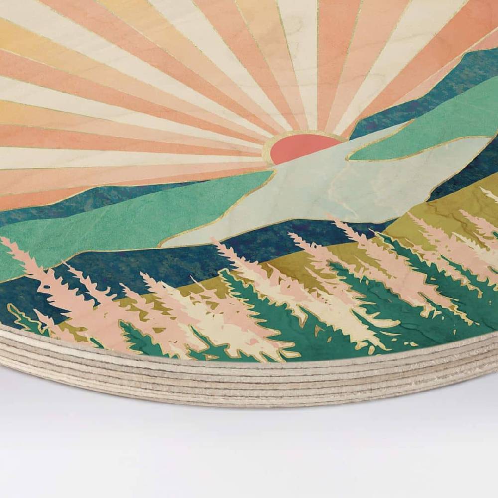 Kaeppel Holzbild SpaceFrog Designs - Retro Sommer - Rund Bis zu 65% Rabatt