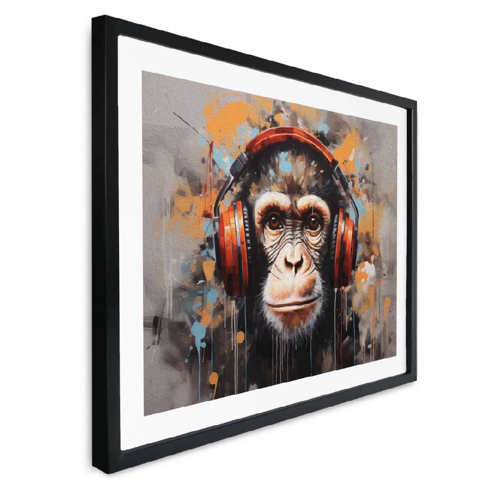 Kaeppel Poster DJ Affe mit Kopfhörer - Magnusson Sonderangebot der Fabrik