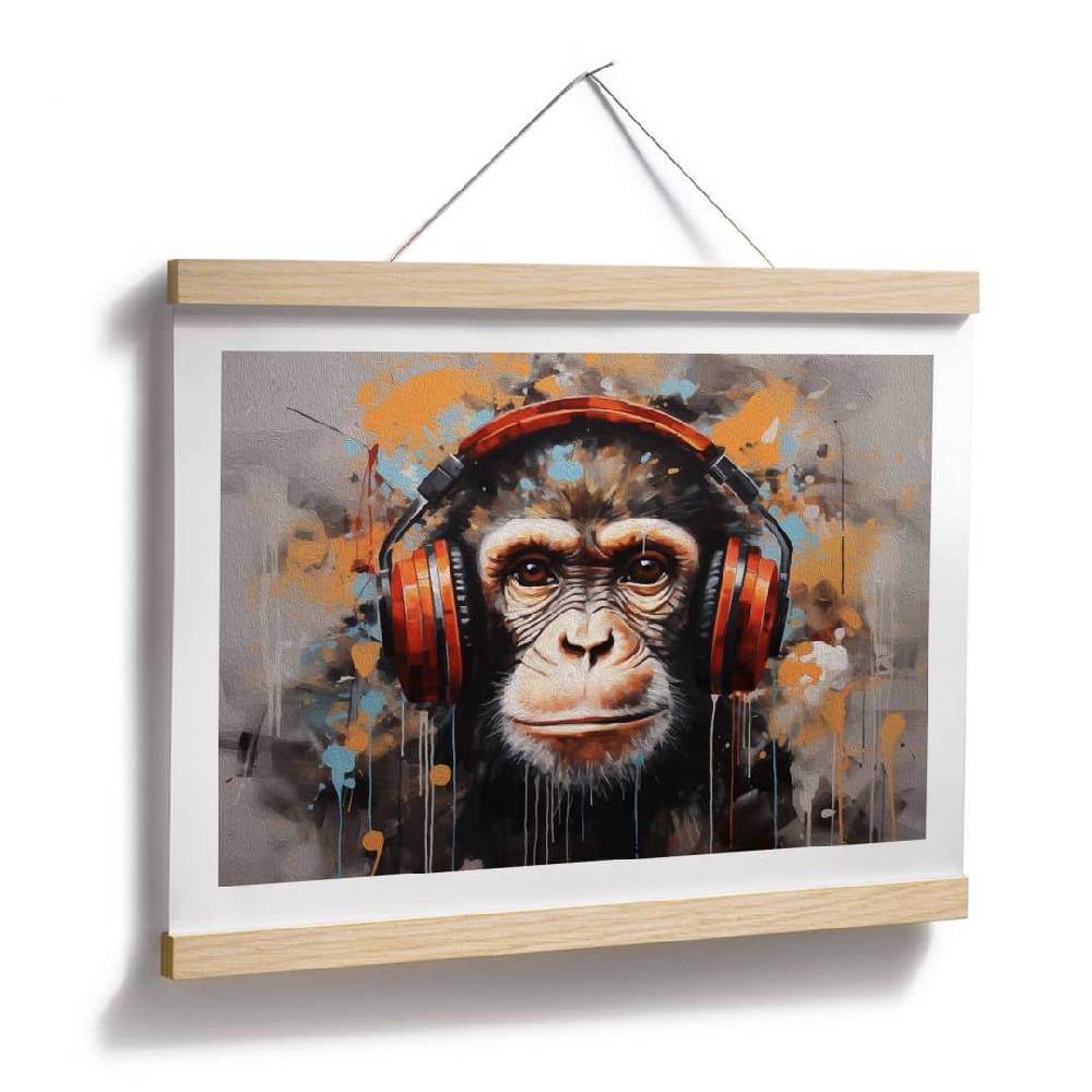 Kaeppel Poster DJ Affe mit Kopfhörer - Magnusson Sonderangebot der Fabrik