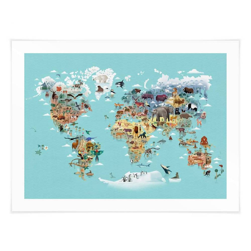 Kaeppel Kinderzimmer Poster World Map - Braun Clearance-Verkauf