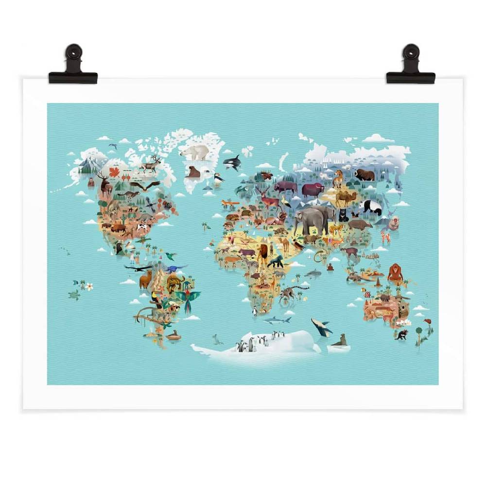 Kaeppel Kinderzimmer Poster World Map - Braun Clearance-Verkauf