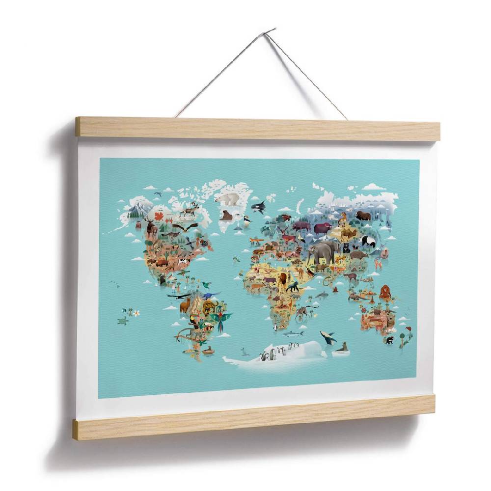 Kaeppel Kinderzimmer Poster World Map - Braun Clearance-Verkauf